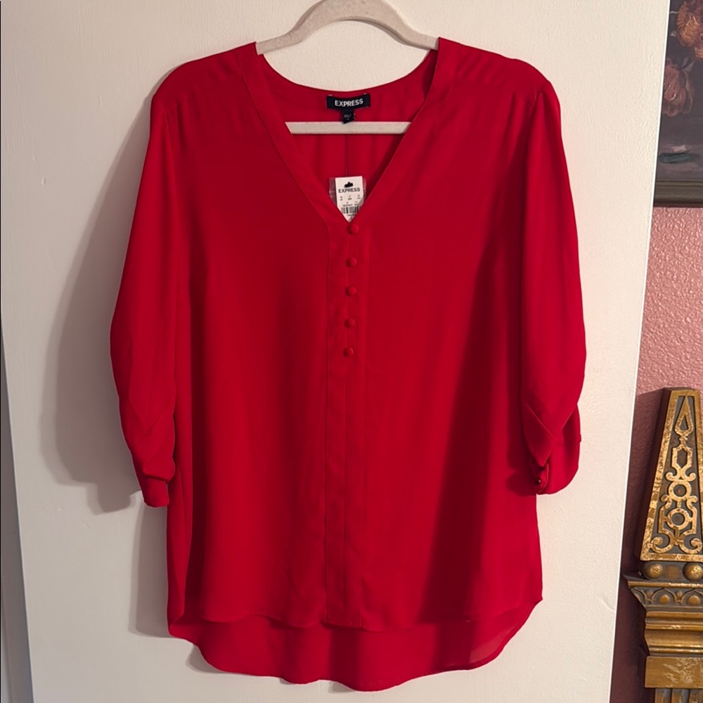 Sheer Red Blouse